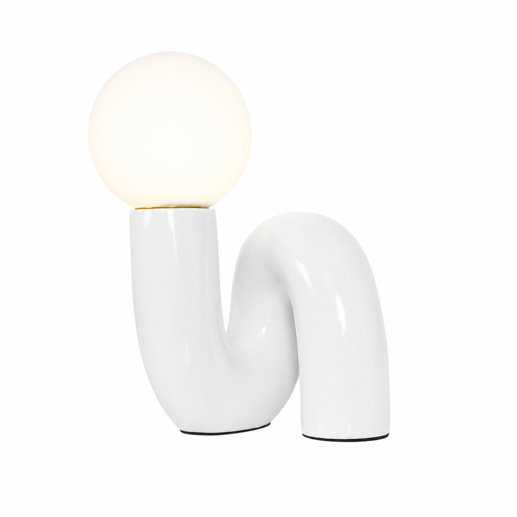 Curved Dimmable Glass Table Lamp