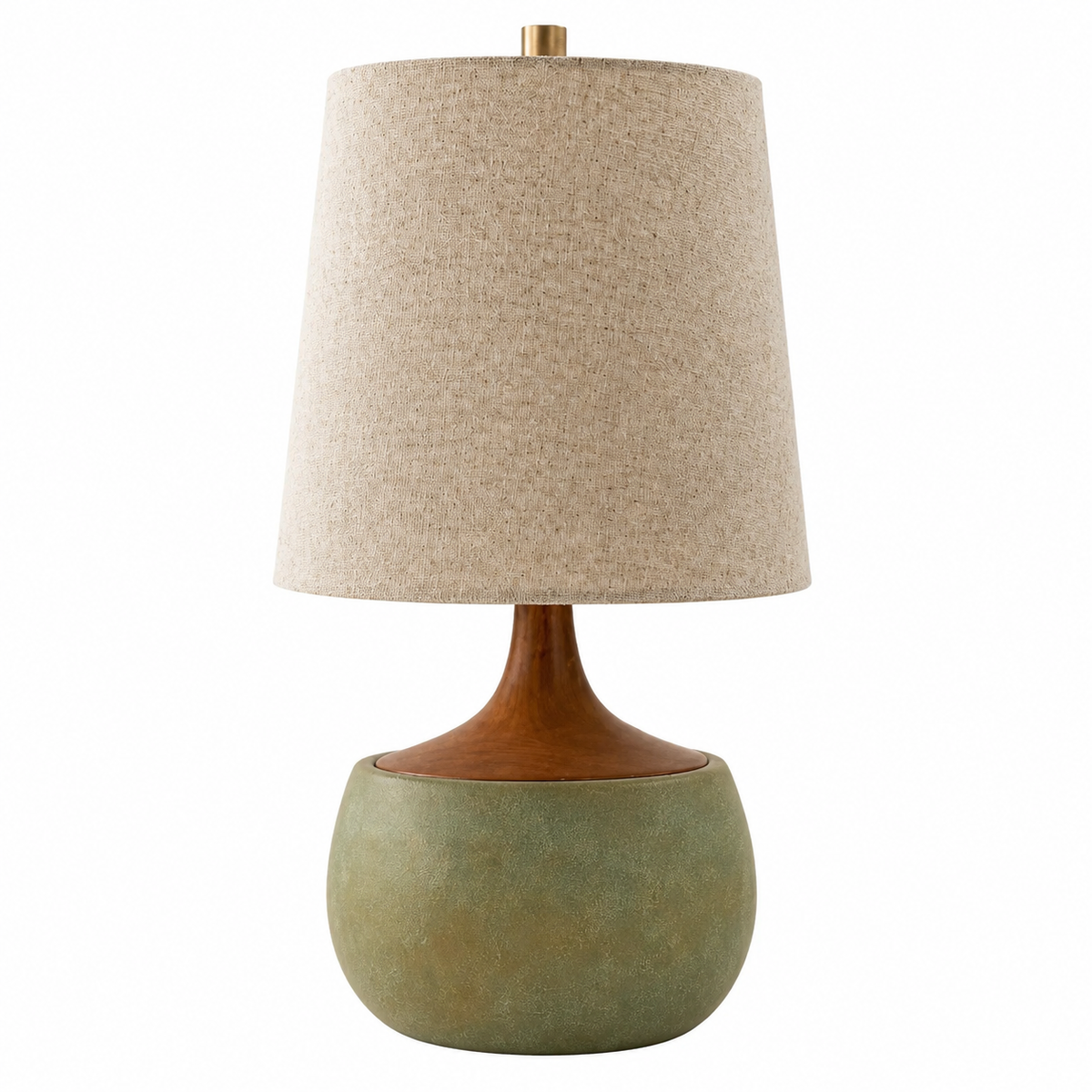 Modern Wood & Ceramic Table Lamp