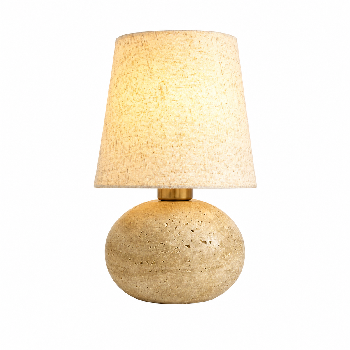 Minimalist Travertine Ball Table Lamp