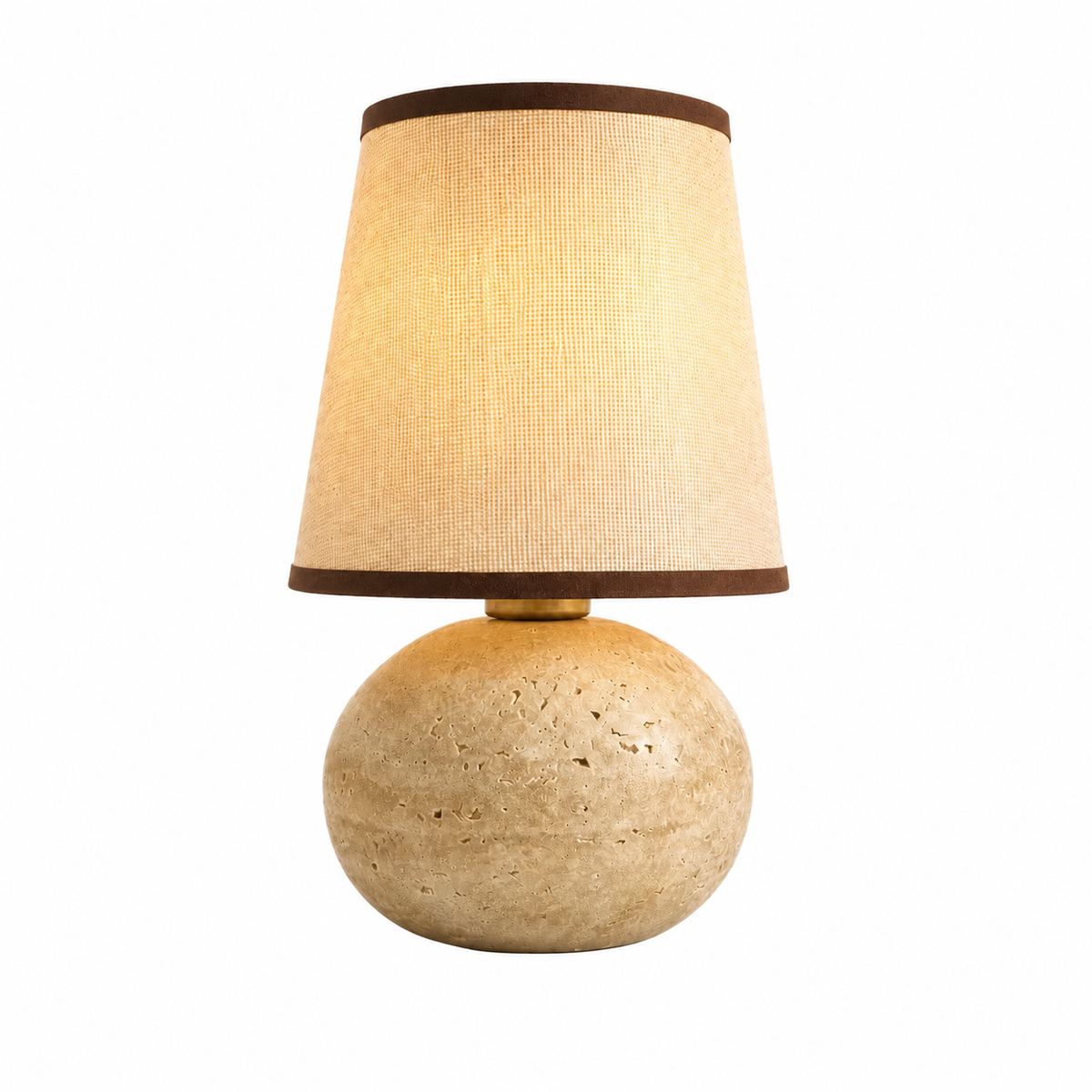Minimalist Travertine Ball Table Lamp