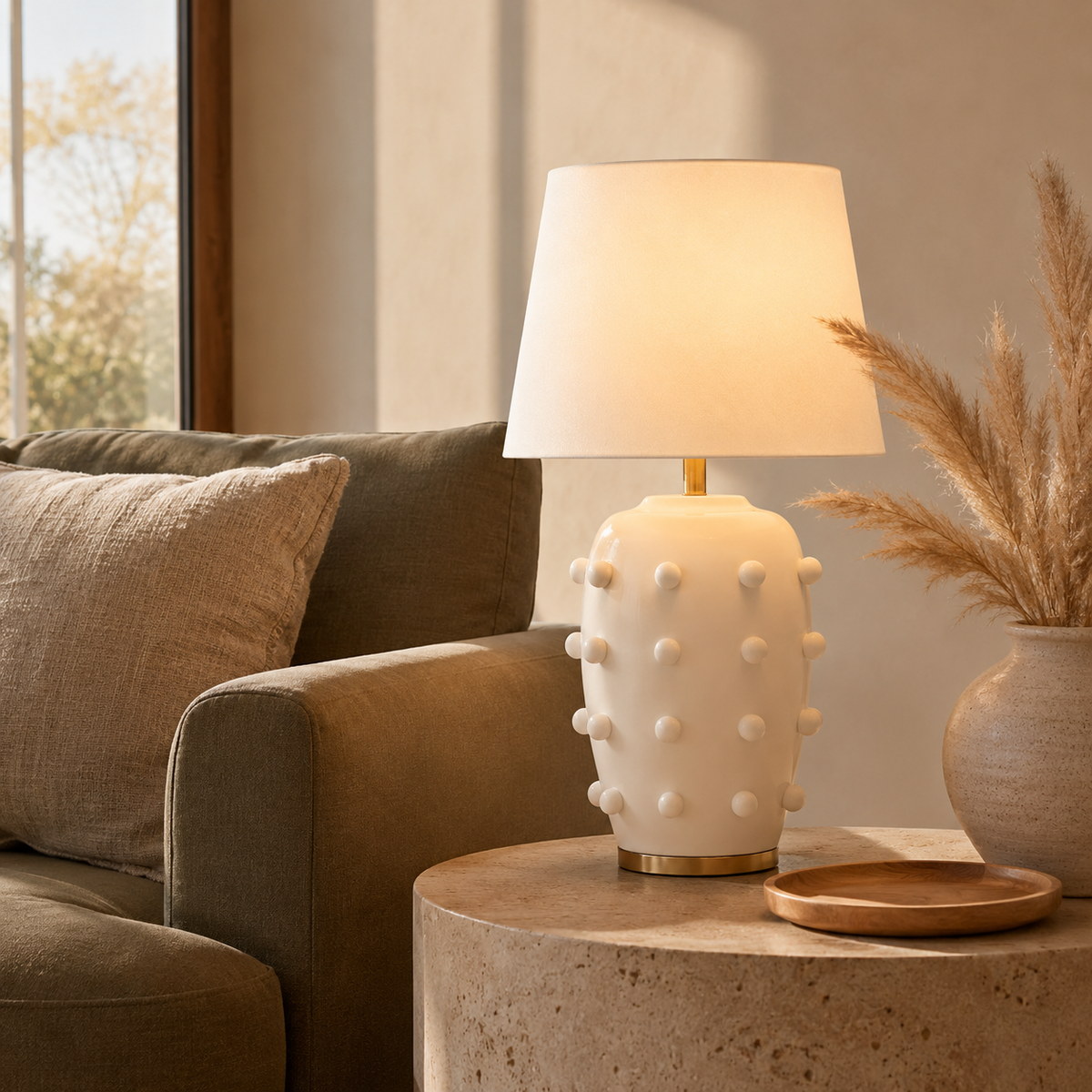 Modern Textured Ceramic Table Lamp