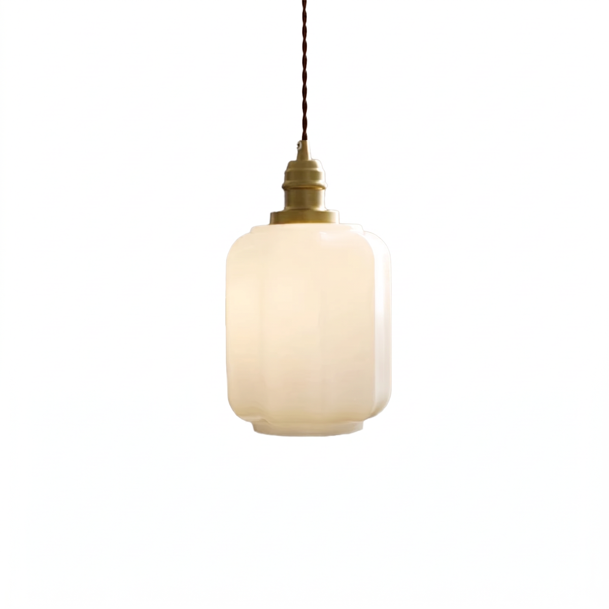 Vintage Opal Glass Jar Pendant Light