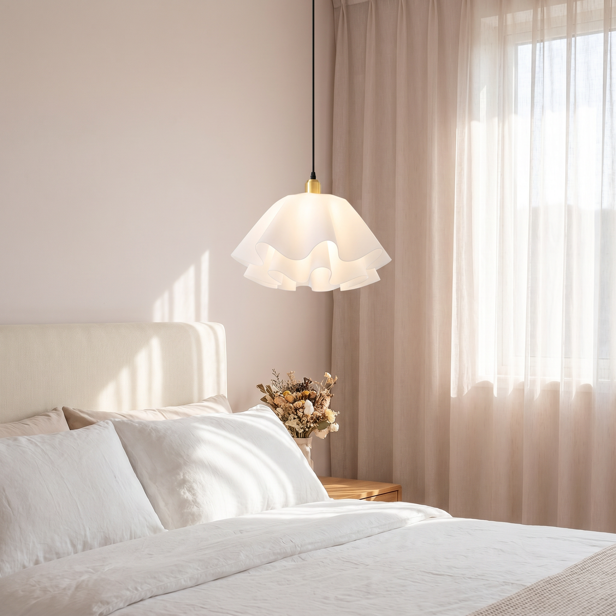 Modern White Petal Flower Pendant Light