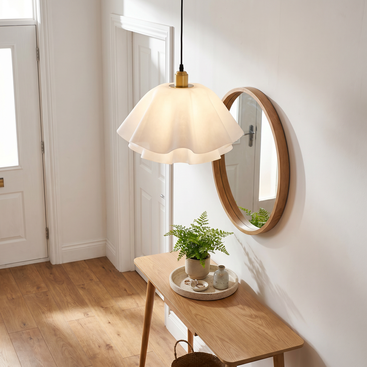 Modern White Petal Flower Pendant Light