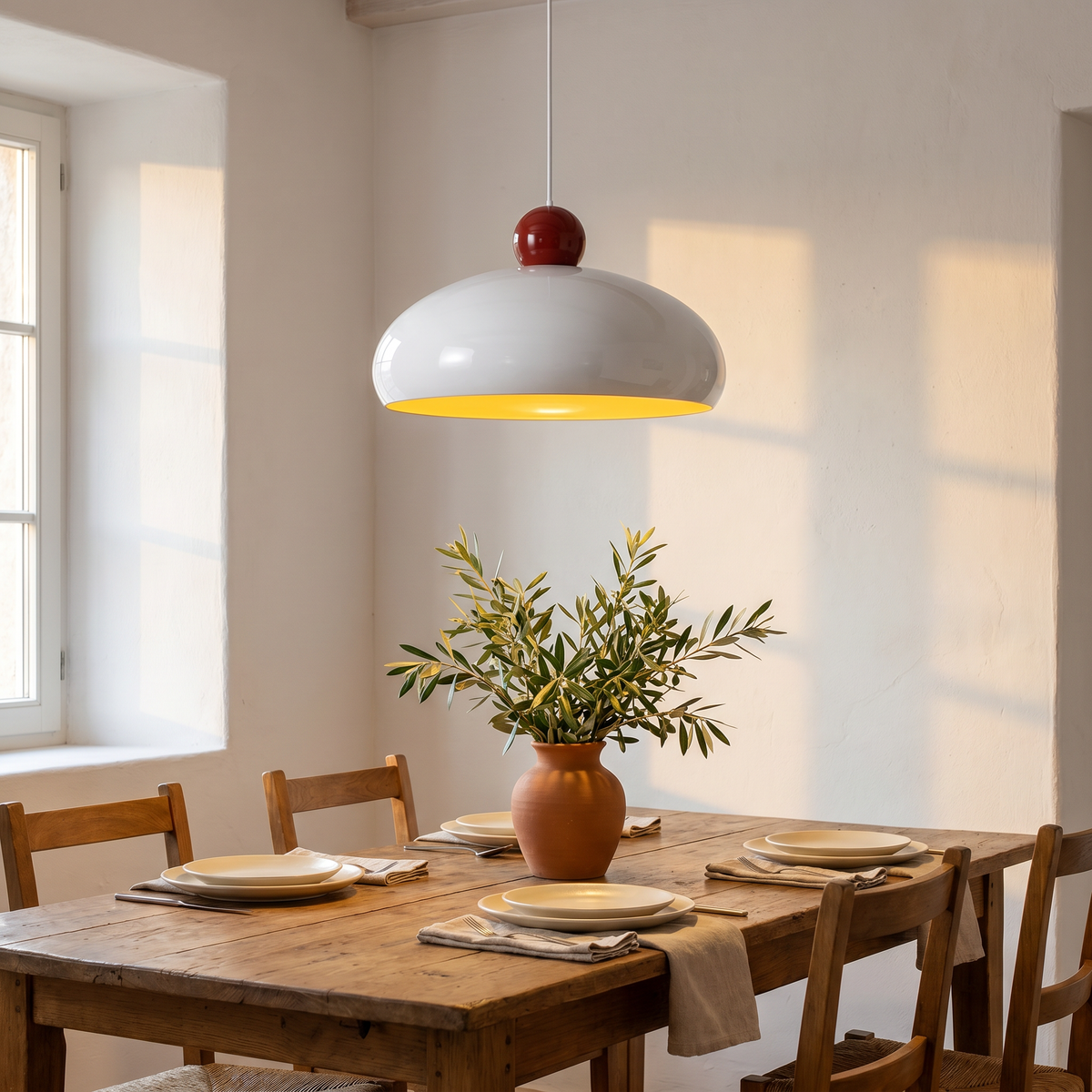 Mid-Century Metal Dome Pendant Light
