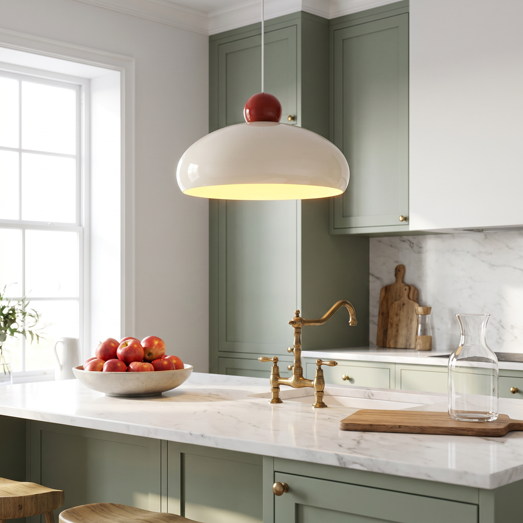 Mid-Century Metal Dome Pendant Light
