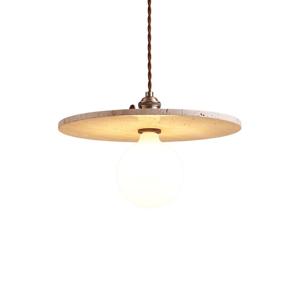 Minimalist Travertine Dome Pendant Light