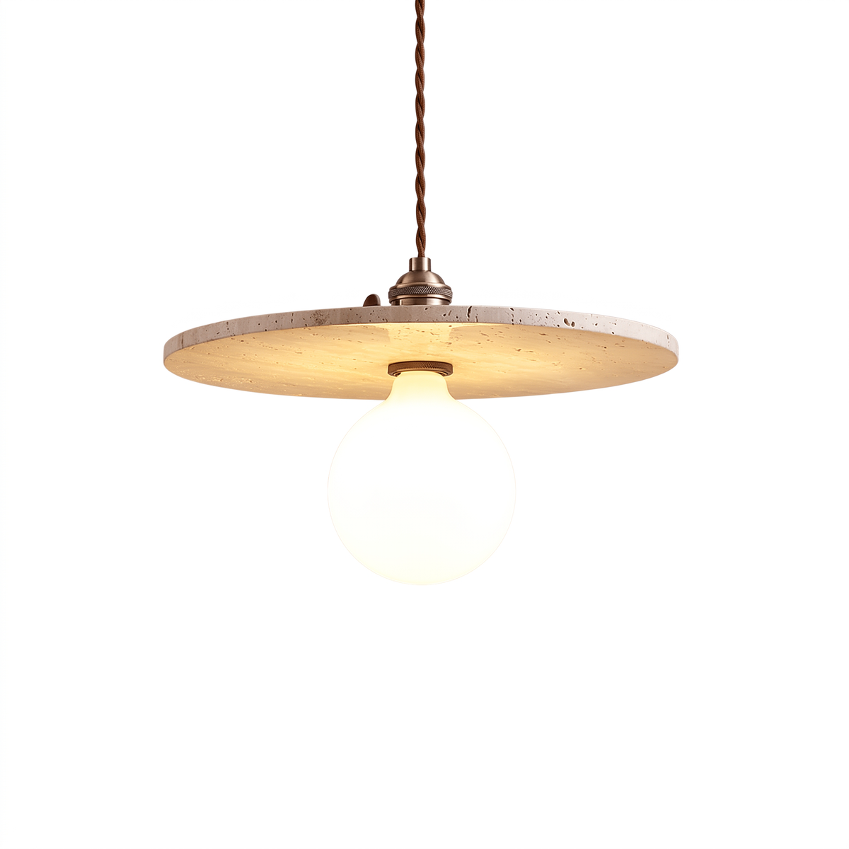 Minimalist Travertine Dome Pendant Light